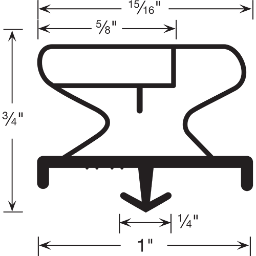 Magnetic Gasket, Pre-stuffed Grey Snap-In 8' Length