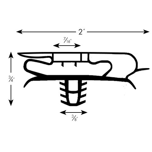 Magnetic Gasket, Pre-stuffed Grey Push-in 8' Length