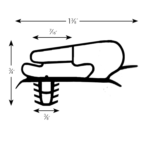 Magnetic Gasket, Pre-stuffed Grey Push-in 8' Length