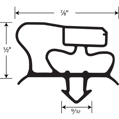 Magnetic Gasket, Pre-stuffed Black Snap In 8' Length
