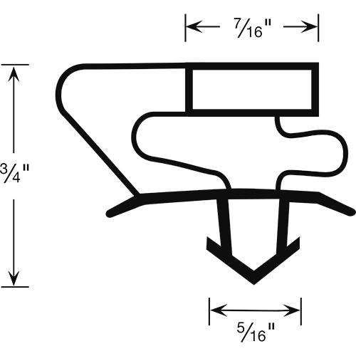 Magnetic Gasket, Pre-stuffed Black Snap In, 8' Length