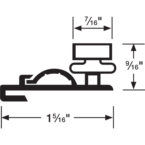 Magnetic Gasket, Pre-stuffed Black Snap-In 8' Length