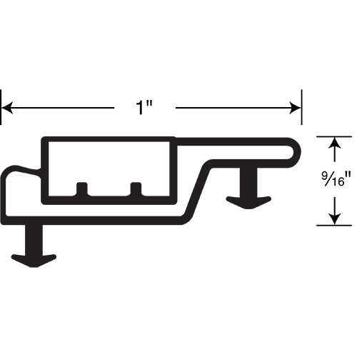 Magnetic Gasket, Pre-stuffed Black Snap-In 8' Length