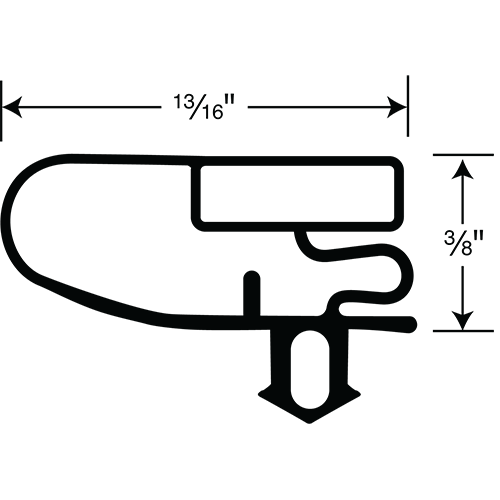 Magnetic Gasket, Pre-stuffed Black Snap-In 8' Length