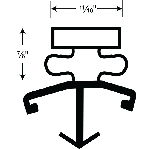Magnetic Gasket , Pre-stuffed Gray Snap In 8' Length