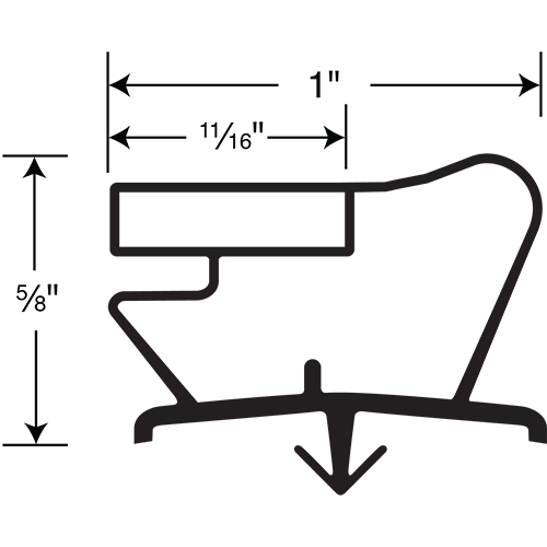 Magnetic Gasket, Pre-stuffed Black Snap-in, 8' Length