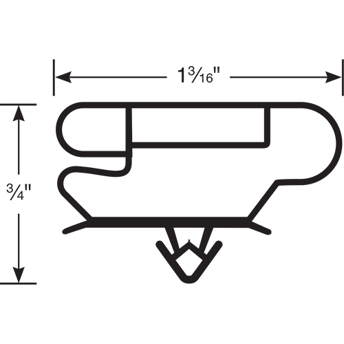 Magnetic Gasket only, Grey Snap In, 8' Length