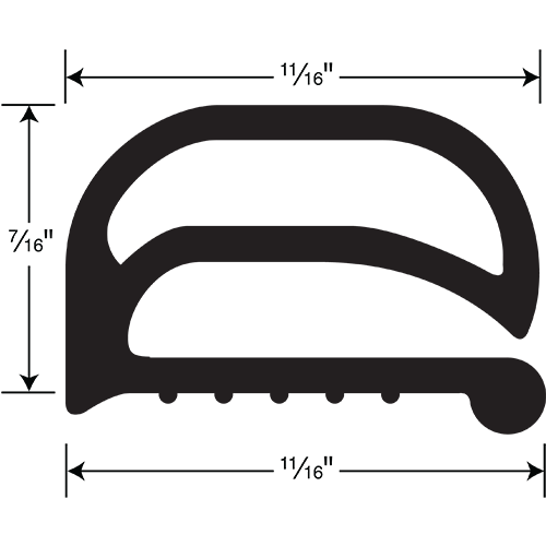 Compression Gasket Grey, 8' Length