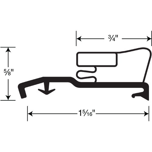 Ardco Gasket Frame, Black For 29-15/16 x 58-13/16 Door