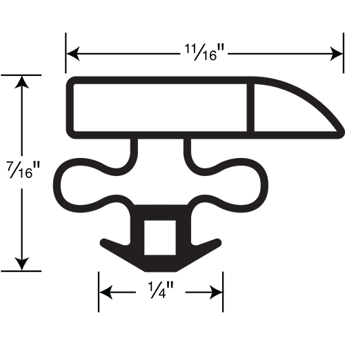 Magnetic Gasket, Pre-stuffed Black Snap-in 8' Length