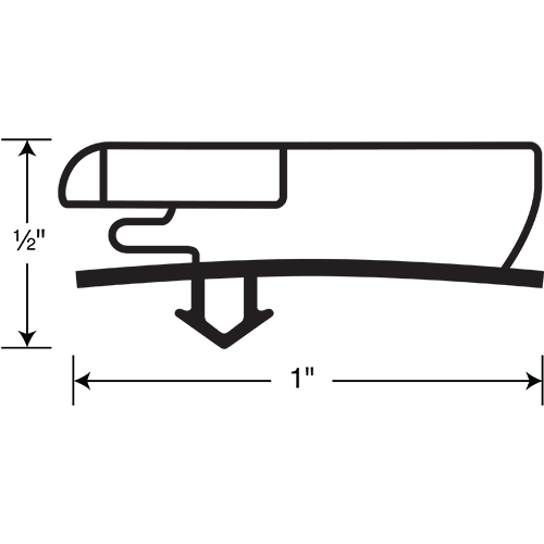 Magnetic Gasket, Pre-stuffed Black Snap-in 8' Length