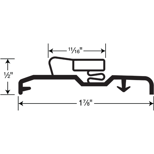 Magnetic Gasket, Pre-stuffed Black Snap-In 8' Length