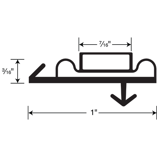 Magnetic Gasket, Pre-stuffed Black Snap-in 8' Length