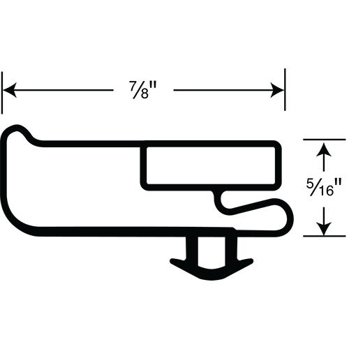 Commercial Display Systems Magnetic Gasket , Pre-stuffed Black Snap-In 8" Length