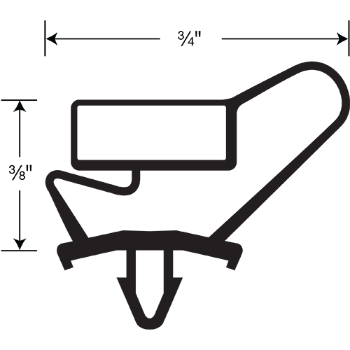 Magnetic Gasket, Pre-stuffed Black Snap-In 8' Length