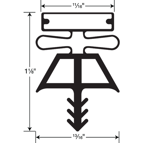 Kolpak Gasket 3-sided 84 x 36 x 84 OD, RH-Hinge