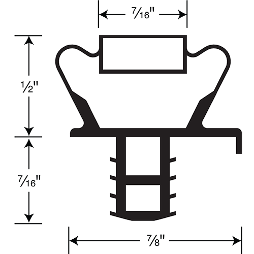 Magnetic Gasket, Pre-stuffed Grey Push-In 8' Length