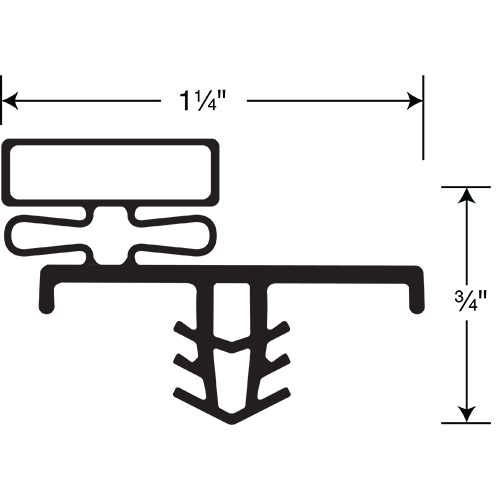 Magnetic Gasket, Pre-stuffed Grey Push-In 8' Length