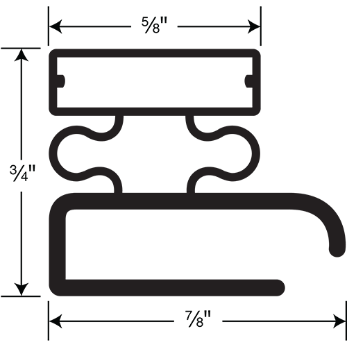 Magnetic Gasket, Pre-stuffed Grey Screw-on, 8' Length
