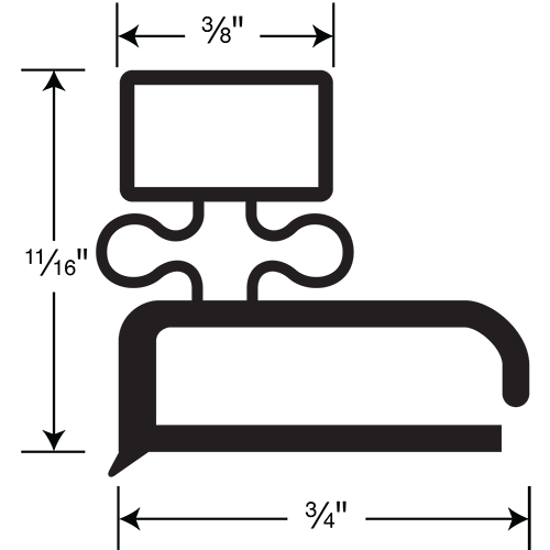 Magnetic Gasket , Pre-stuffed Grey Screw-on, 8' Length