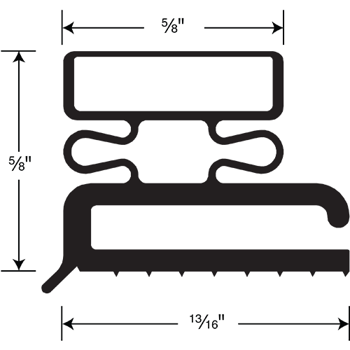 Magnetic Gasket , Pre-stuffed Grey Screw-On, 8' Length