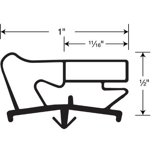Magnetic Gasket, Pre-stuffed Gray Snap-In 8' Length