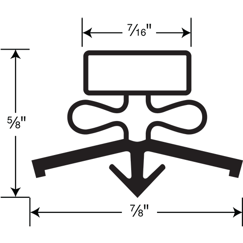 Magnetic Gasket, Pre-stuffed Grey Snap-In, 8' Length