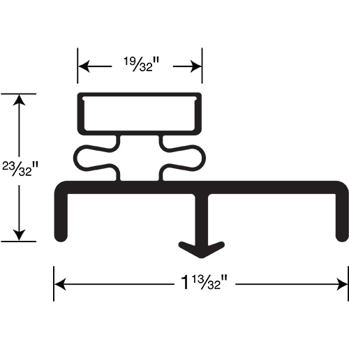 Magnetic Gasket, Pre-stuffed Grey Snap-in, 8' Length